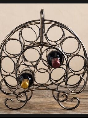 Metal Wire Wine Bottle Rack - Black